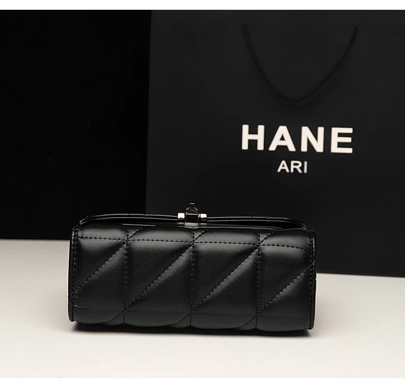 Classic Quilted Detail Square Bag, Solid Color Flap Shoulder Bag, All-Match Chain Bag