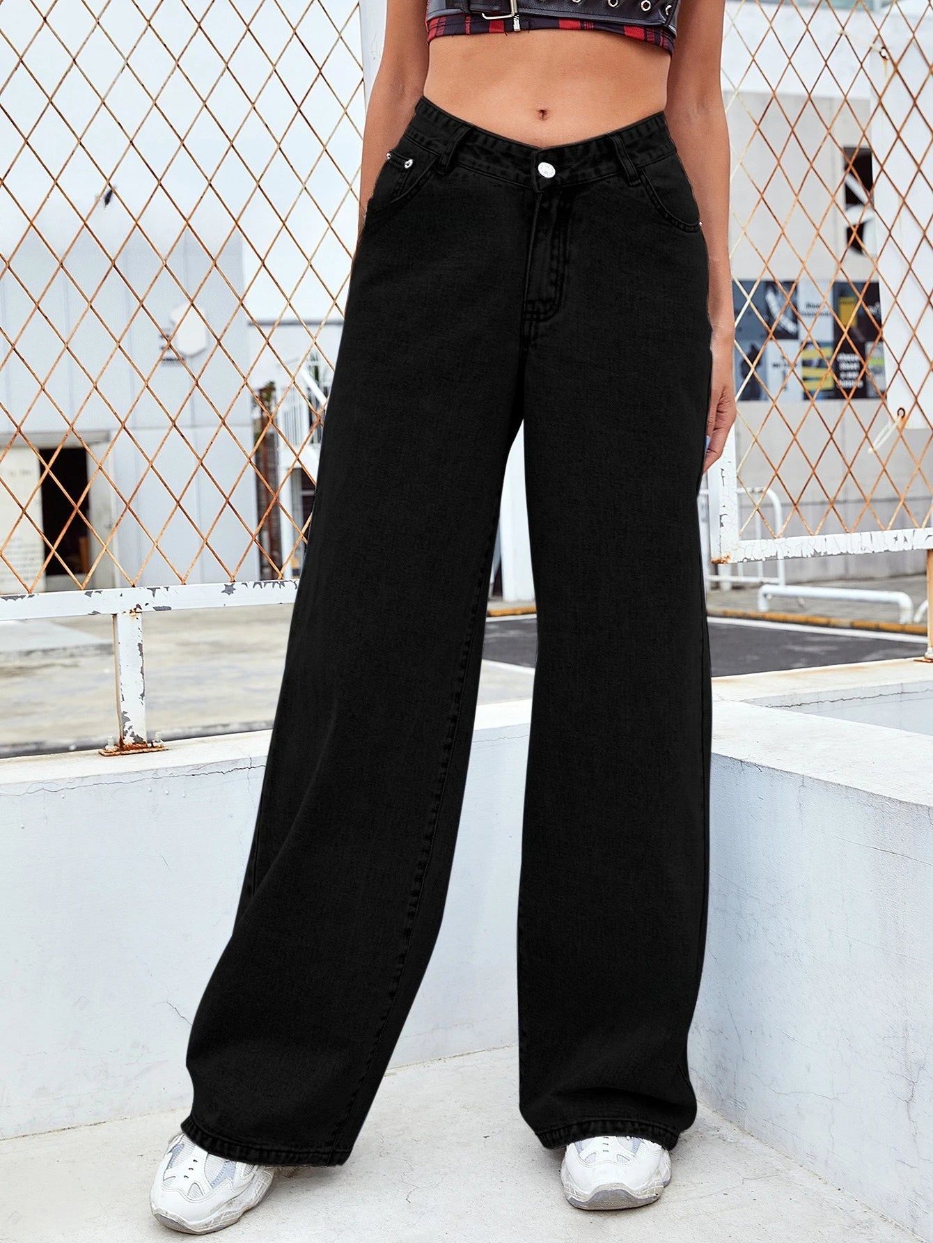 2025 Fall New! European & American Style Women's Casual High-Waisted Wide-Leg Jeans-Trendy Denim for Fashionable Ladies