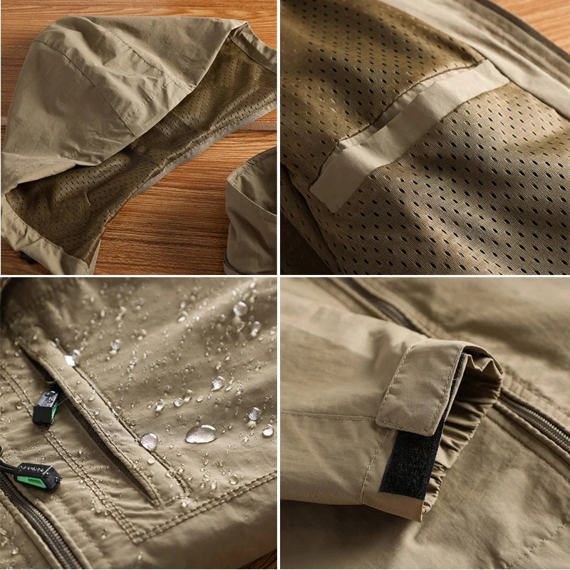 Autumn Men's Hiking Waterproof Jackets Men Outdoor Quick Dry Sports Climbing Hooded Coats Men Breathable Windbreaker Jackets 5XL