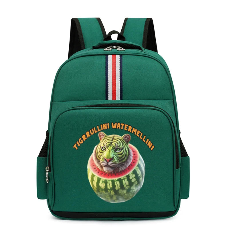 Italian Brainrot Backpack Students Animal Meme Schoolbag Large Capacity Cartoon Tung Tung Sahur School Bag for Boys Girls Gifts
