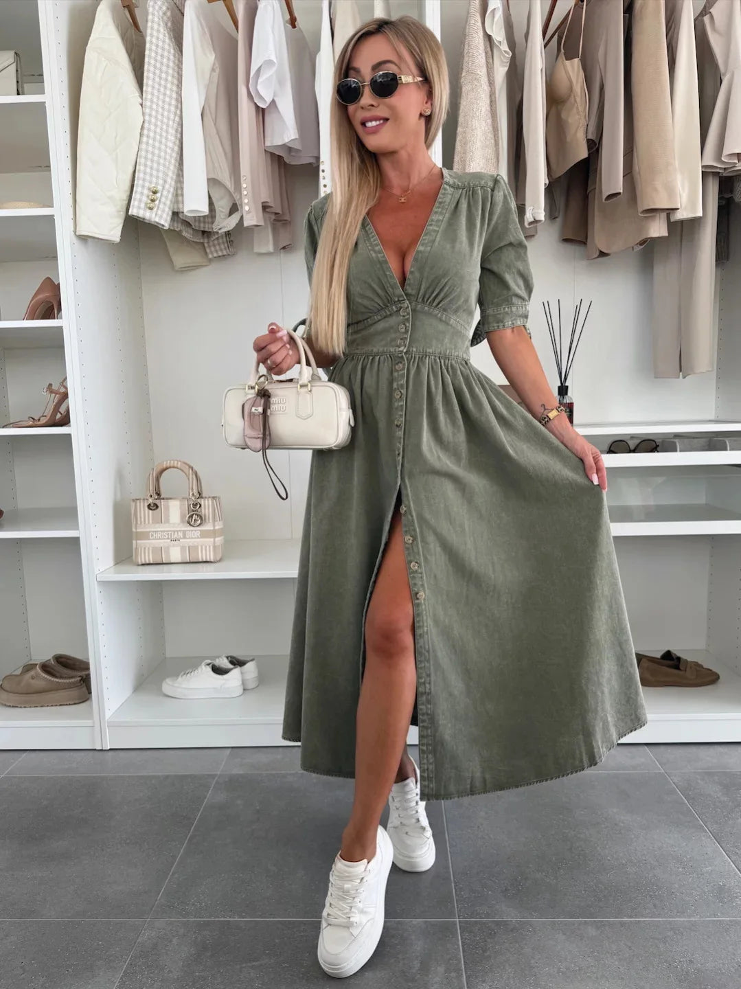 Long Dresses for Women Sexy Denim Dress V Neck Single Breasted Lace Up Distressed Vintage A Line Streetwear Female 2025 Vestidos