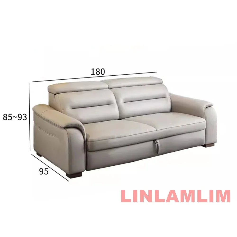 Linlamlim Multifunctional Convertible Sofa Bed With Eletric Recliner, Folding Sofa Cama With Power Reclining Seats & Storage Box