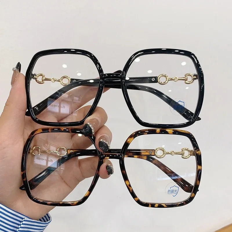 2023 Myopia Glasses for Women and Men New Oversized Square Eyeglasses -0 To -4.0 Fashion Reading Rectangle Eyewear