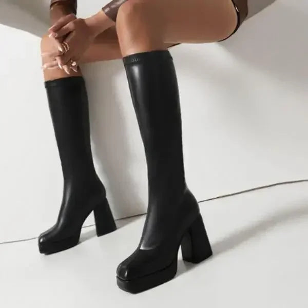 Boots Winter Shoes For Women Round Toe Luxury Designer Clogs Platform Sexy Thigh High Heels High Sexy Stiletto Low 2025 Fashion