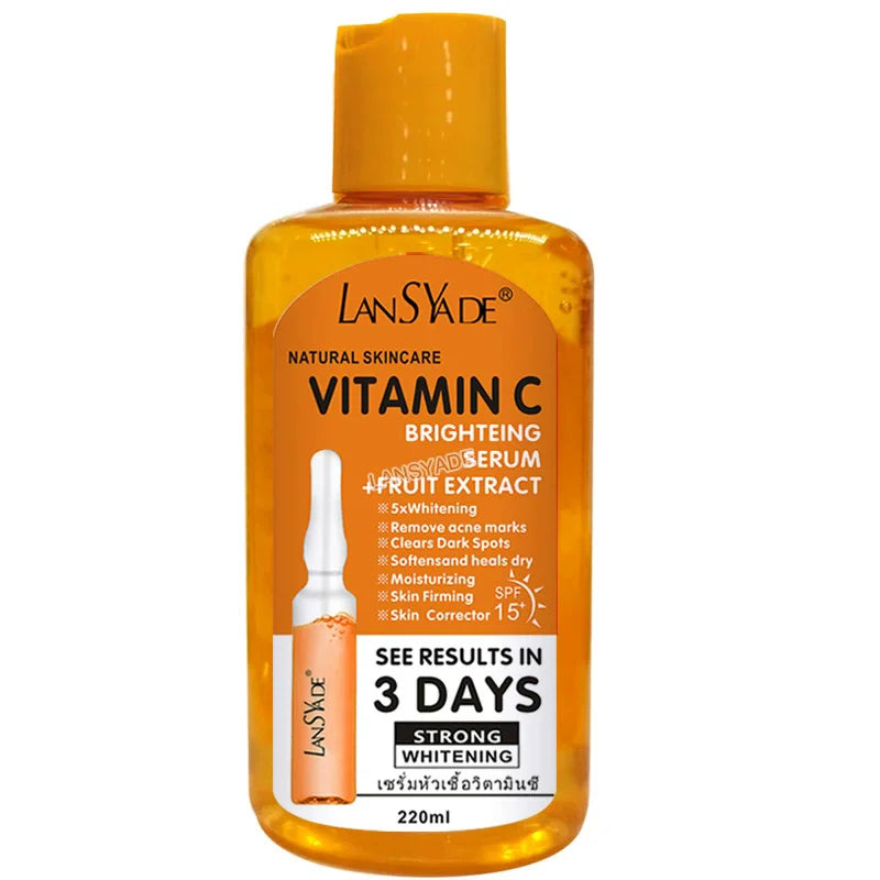 Vitamin C AHA Essence Original liquid Face Serum Brightning Moisturizing Turmeric Repairing Anti Aging Lifting Skin Care 220ml