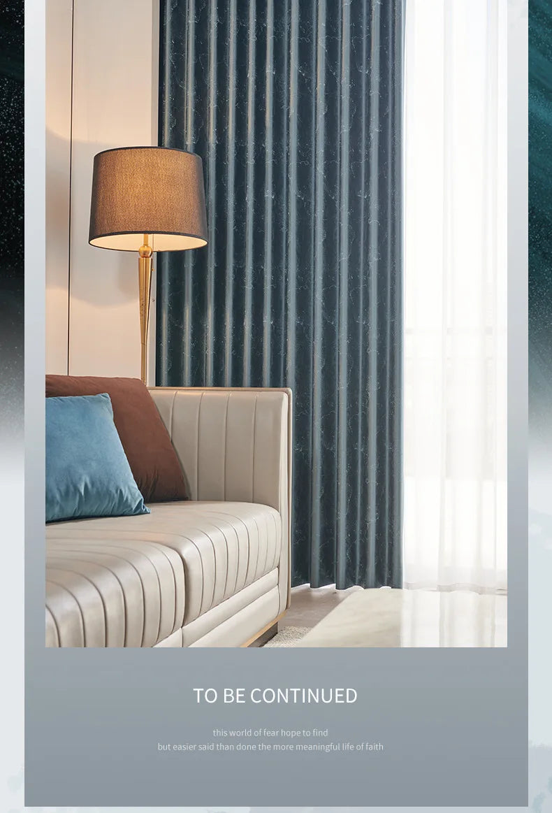 European Curtains Light Luxury Curtains for Living Room  Modern Simple Blackout Bedroom White Tulle Thicken Jacquard Window