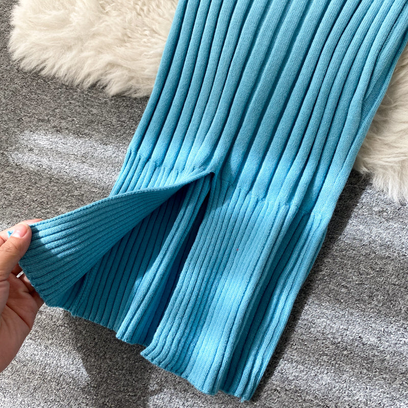 Seoulish Autumn Winter Twist Women's Wrap Knitted Dresses Long Sleeve Sheath Knitwear Office Bodycon Dress Female 2025 New