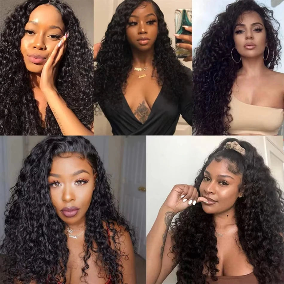 30 40 Inch Deep Wave 16A Curly 100% Human Hair Bundles Brazilian 3 4 Bundles Hair Wig Weave Hair Extensions Virgin Hair Raw Wigs