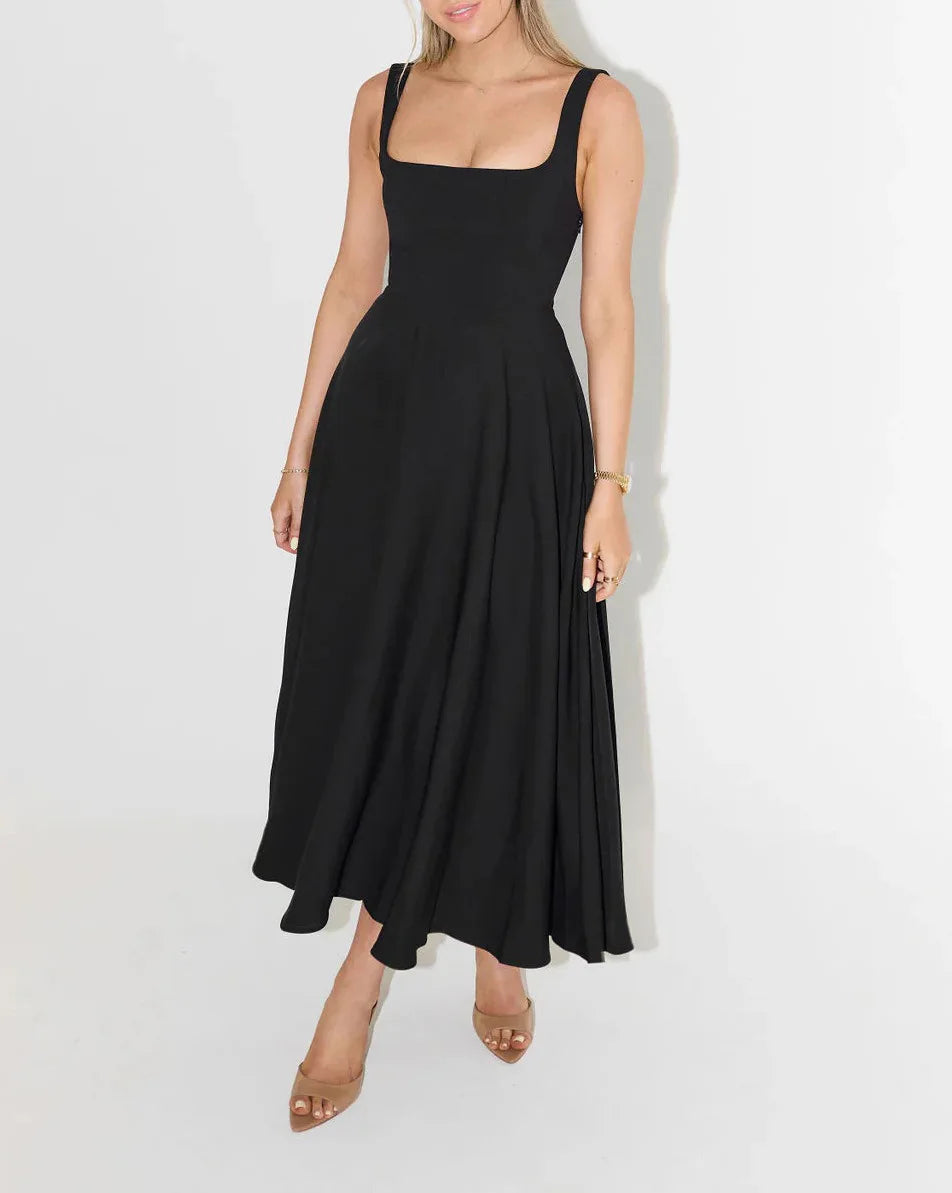 Women's Dresses New Simple Sexy Solid Color Straps Dress Ladies Temperament Multicolor Slim Midi Dresses Party Gowns 2025