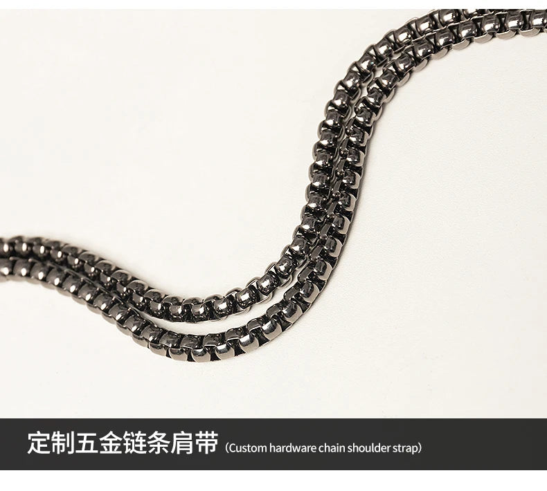 Classic Quilted Detail Square Bag, Solid Color Flap Shoulder Bag, All-Match Chain Bag