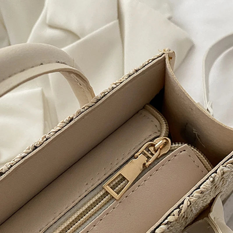 Summer Net Red Grass Woven Bag Crossbody Bag New Fashion Japanese Small Fresh Flower Woven Handbag Shoulder Bag