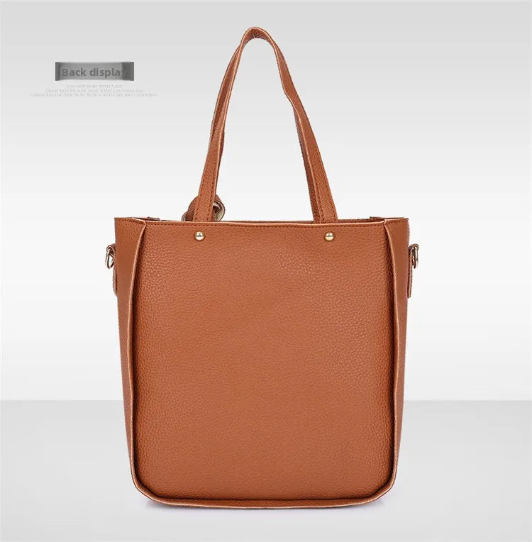 4pcs/set Tassel Bucket Women's Handbag Stylish Crossbody Bag Clutch and Wallet, Solid Color PU Shoulder Bags for Women Daily Use