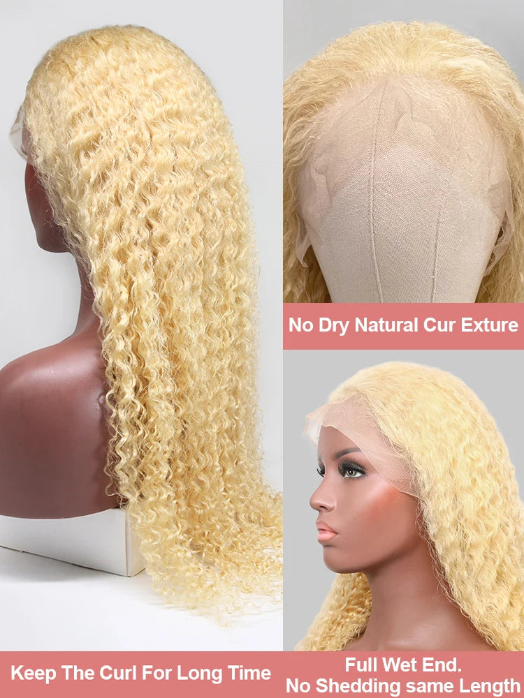 613 Blonde HD Lace Frontal Wig 13x4 13×6 Deep Wave Lace Front Human Hair Wig Colored Curly Wigs Water Wave Wigs For Women 