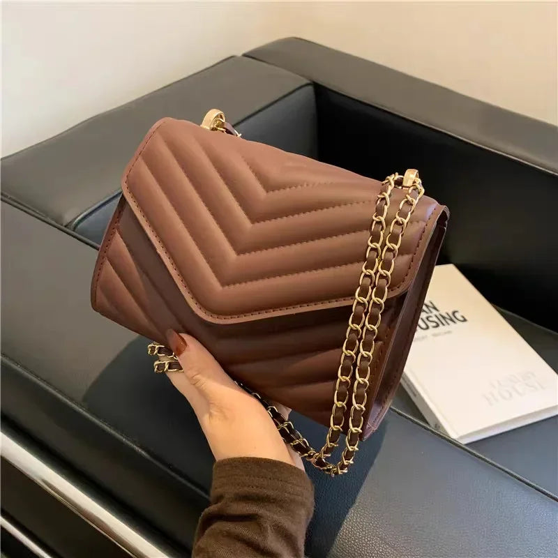 Women's fashionable retro single shoulder crossbody bag small square bag simple women's chain crossbody bag