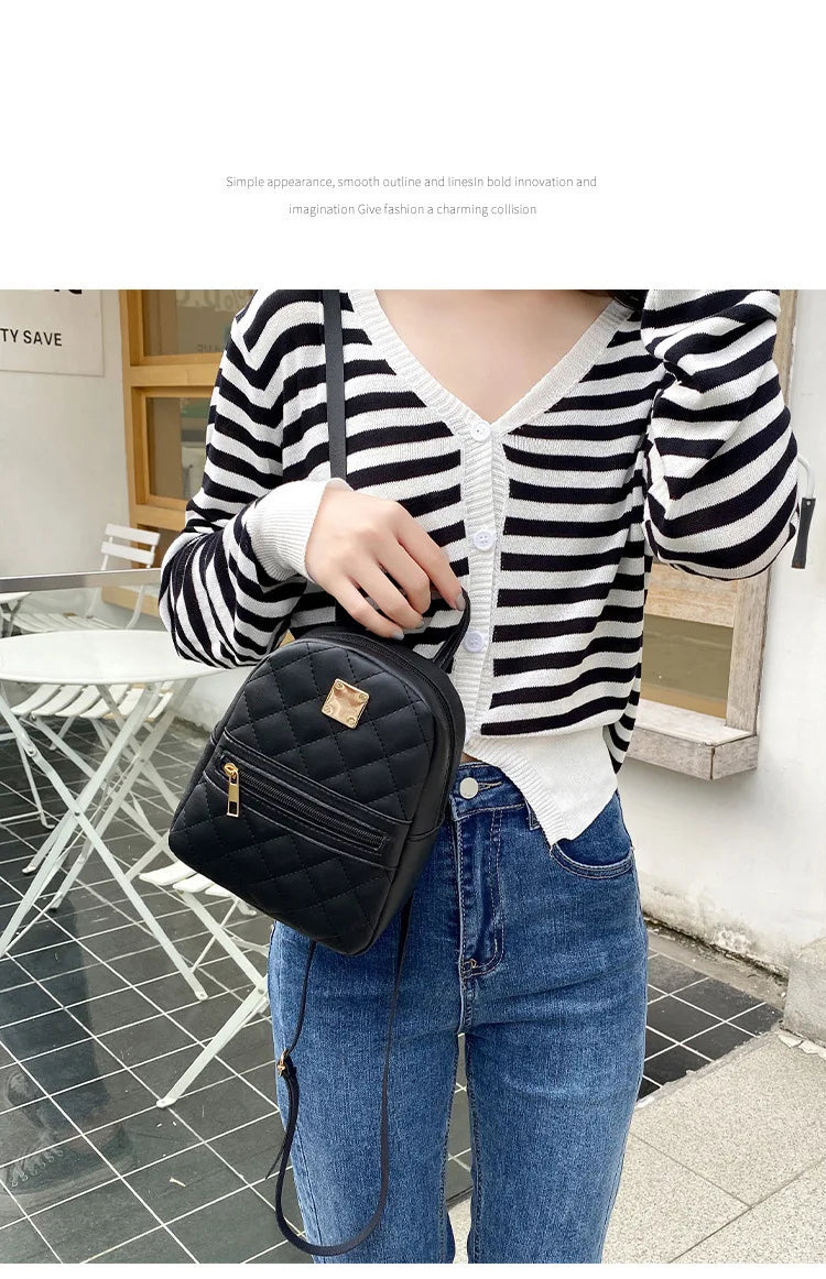 2024 new k-style quilted embroidered small school bag girls small backpack behalf of western style ladies backpack
