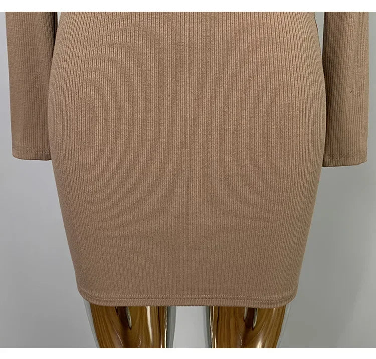 Korean Dongdaemun Slim Fit Sexy Pure Desire Wrap Body Strap Dress Long Sleeve Cardigan Two Piece Set Women's Fashion Outfit