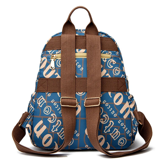 School Bag Women's Oxford Cloth Printed Casual Backpack Fashionable Large Capacity Lightweight Travel Versatile Backpack Backpac