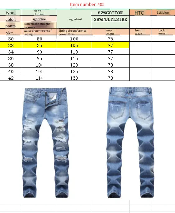 Male Clothes New in Pants Classic Man Pants Sport Men's Jeans Straight-Ripped Trousers Jeans Sex Products Y2k Clothing Set