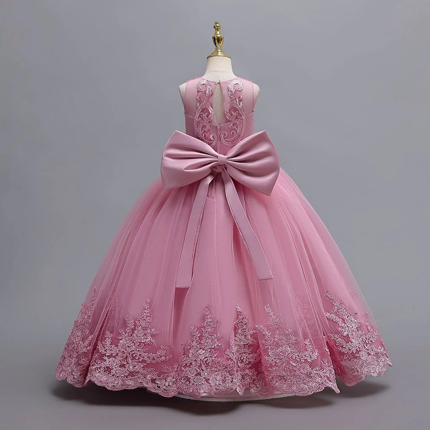 4-12 years old gorgeous girl dress sheer elegant girl birthday party princess dress long carnival evening dress summer clothing