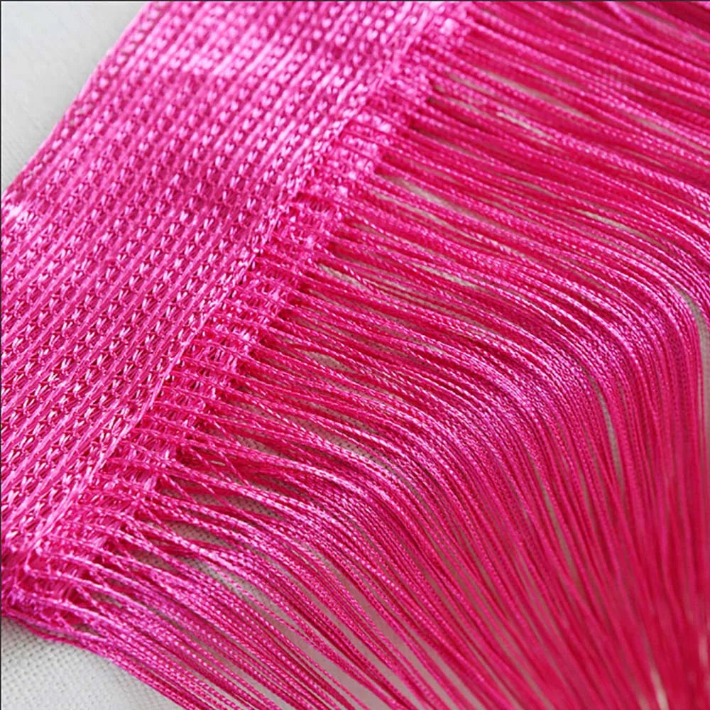 Curtains For Living Room 50cmx200cm Thread Curtain For Living Room Door Wall Window Panel Room Divider Decorative Tassel Curtain