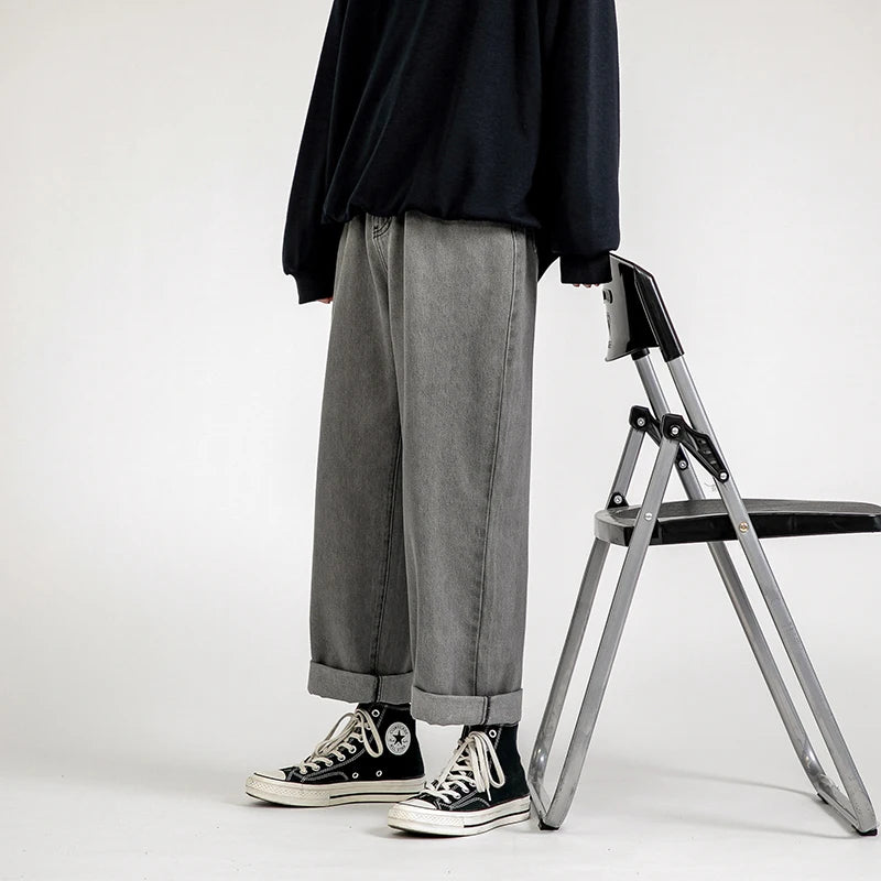 Men's Jeans Pants Straight Trousers for Men Jean Spring Denim Mens Man Male Trendyol Streetwear Korean Fashion Men Boys Sale
