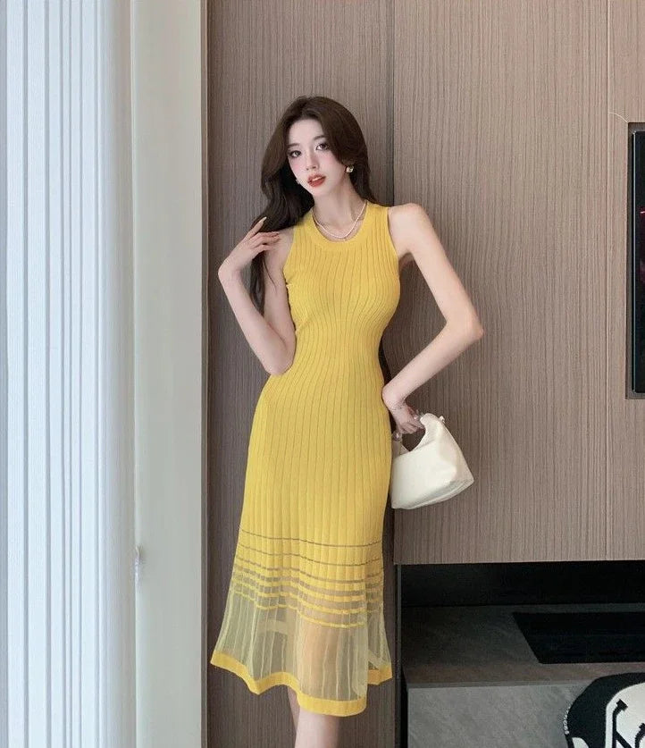 Dresses for Women Black SMidi Woman Dress Party Evening Night Club Prom Casual Youth G Fashion Summer 2024 Retro Sensual Sexy X