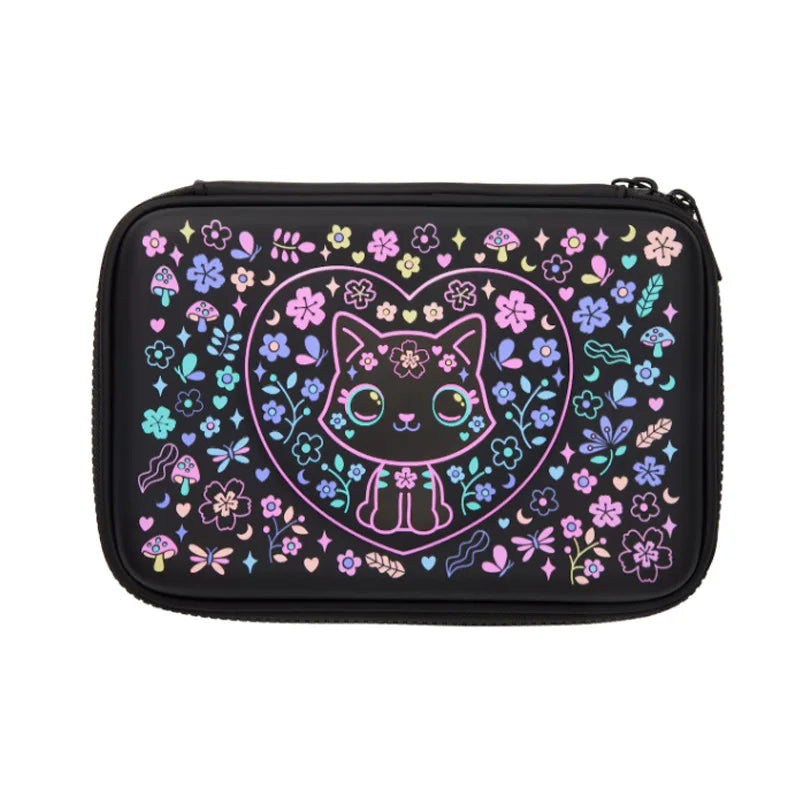 New Children'S Hot-Selling Schoolbag Female Cute High-Quality Black Cat Flower Pencil Case Lunch Bag Trolley Bag Back To School