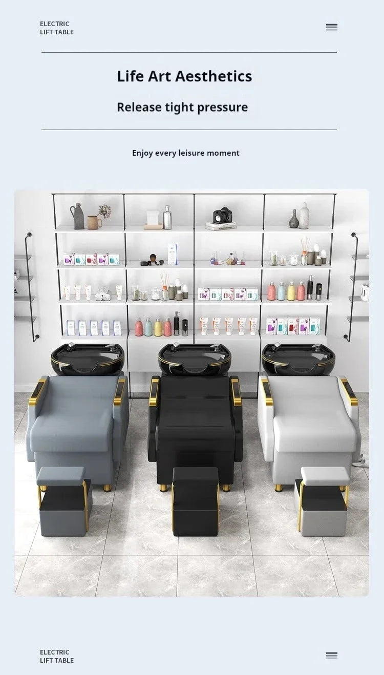 Simple Comfortable Shampoo Bed Modern Nordic Fashion Custom Shampoo Bed Delicacy Delicacy Cadeira De Barbearia Salon Furniture