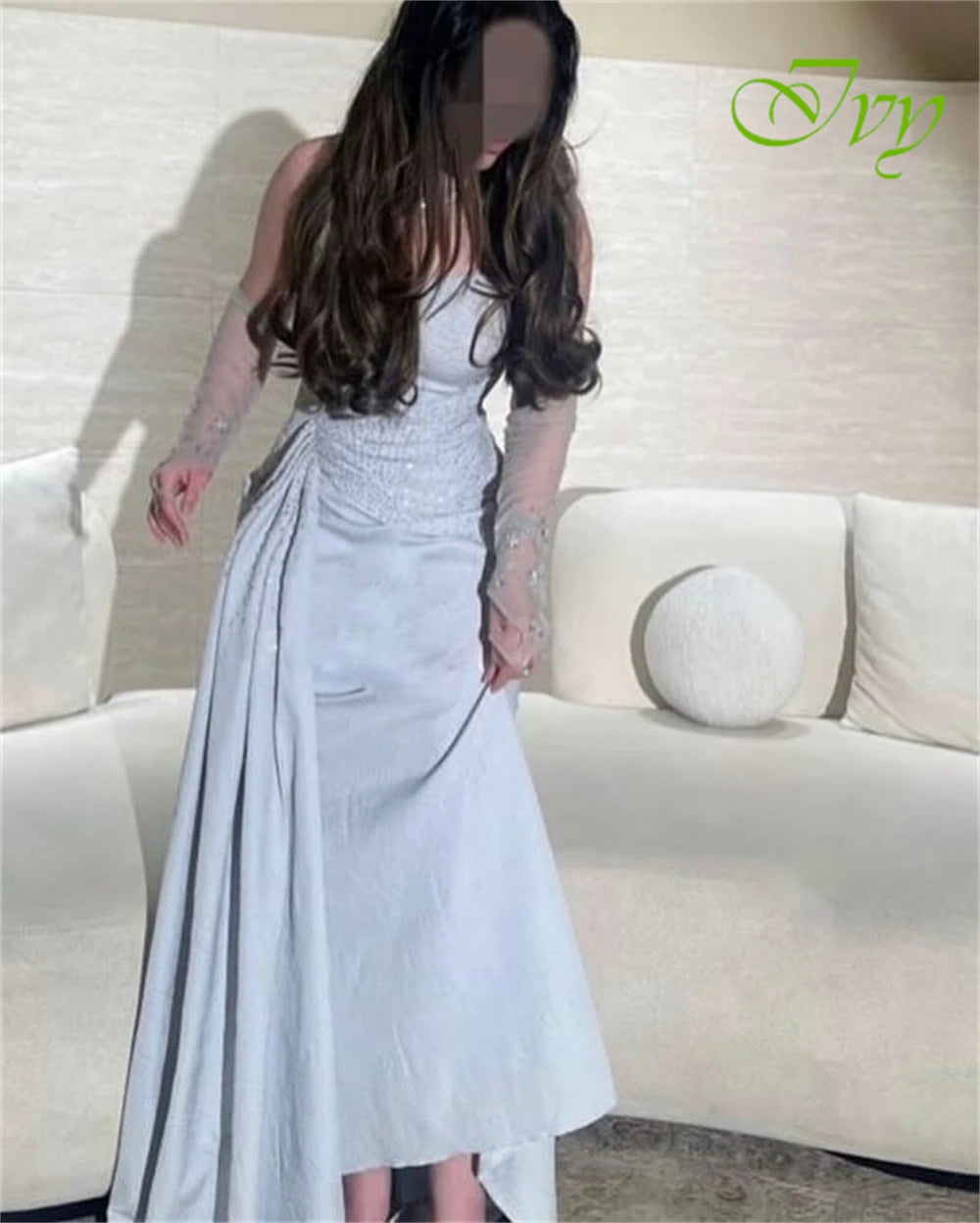 Customized Exquisite Strapless Sleeveless Evening Dress High Quality Chiffon Prom Dresses Temperament Bridal Party Gowns