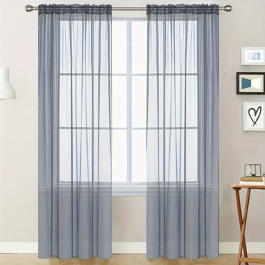 140*260cm Chiffon Sheer Window Curtains  for Living Room Modern Simple Curtain Gauze Semi-blackout Balcony Thin Window Screen
