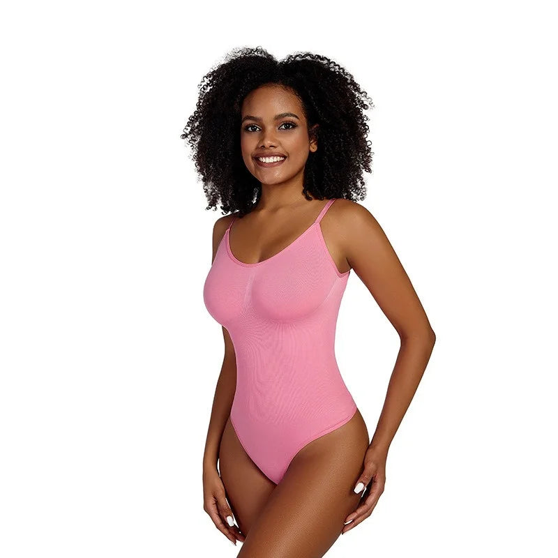 GUUDIA Spandex Bodysuit Thong String Shapewear Compression Body Shapers Cupless Wirefre Open Crotch Tummy Control Jumpsuit