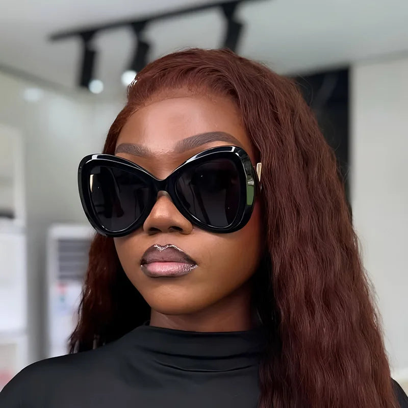 2025 New Fashion Big Frame Cat's Eye Butterfly Women Sunglasses Luxury Designer Men Sunglass Outdoor Travel Eyewear Female UV400