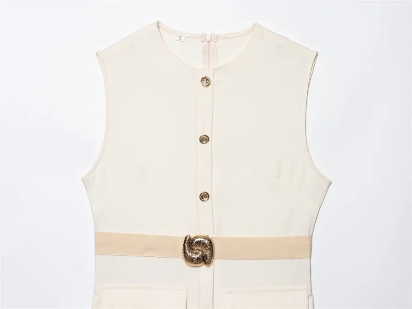 Women's Dress Black Long Dresses Spring Summer 2025 Button Up Sleeveless Sundress Vestidos Elegant Casual Women's Dresses