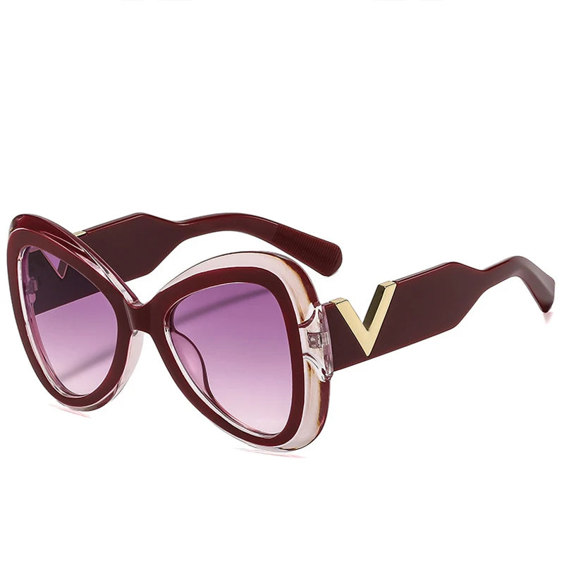 2025 New Fashion Big Frame Cat's Eye Butterfly Women Sunglasses Luxury Designer Men Sunglass Outdoor Travel Eyewear Female UV400