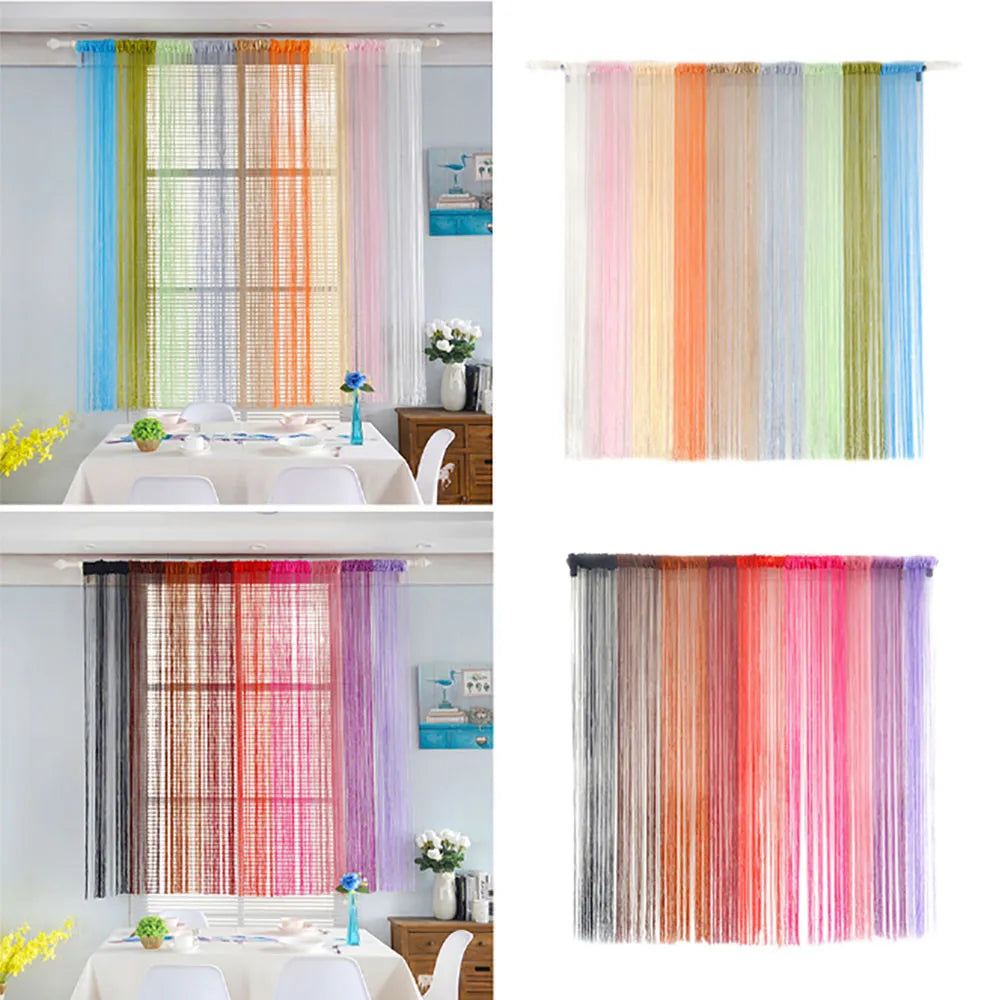 Curtains For Living Room 50cmx200cm Thread Curtain For Living Room Door Wall Window Panel Room Divider Decorative Tassel Curtain