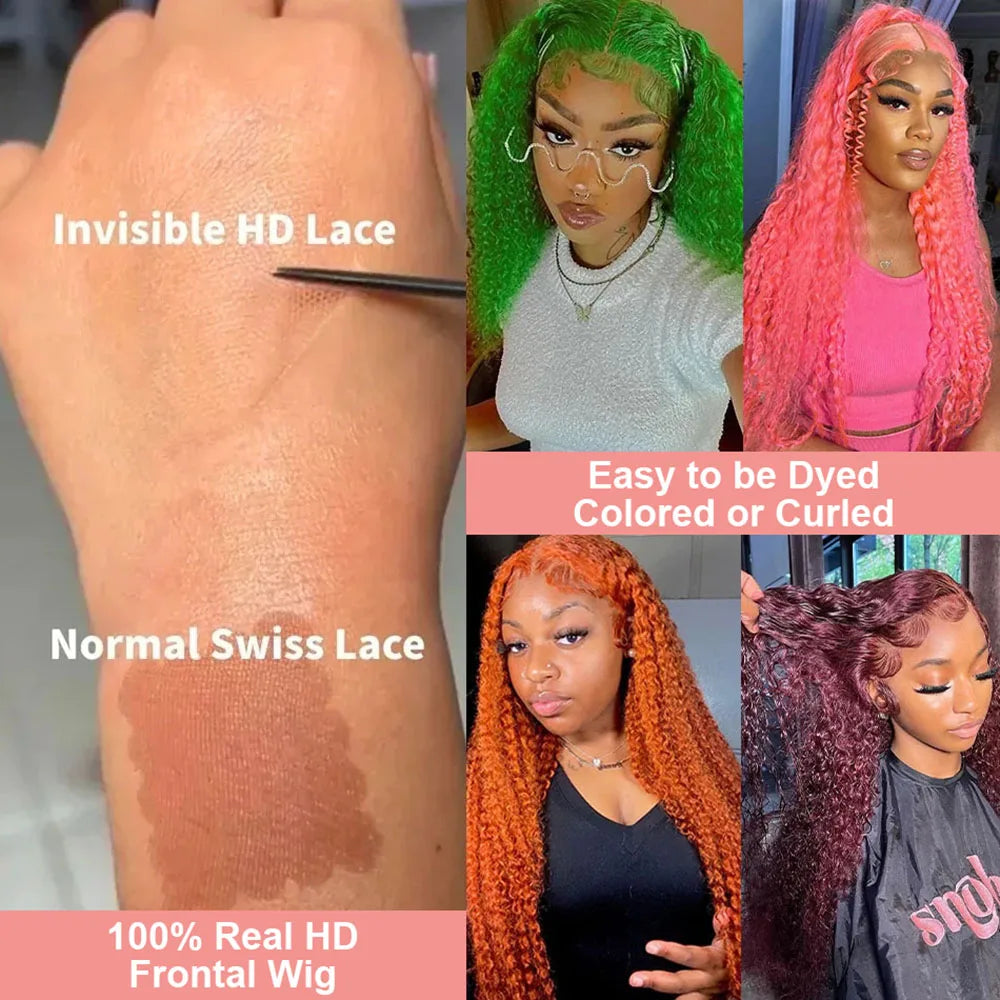 613 Blonde HD Lace Frontal Wig 13x4 13×6 Deep Wave Lace Front Human Hair Wig Colored Curly Wigs Water Wave Wigs For Women 