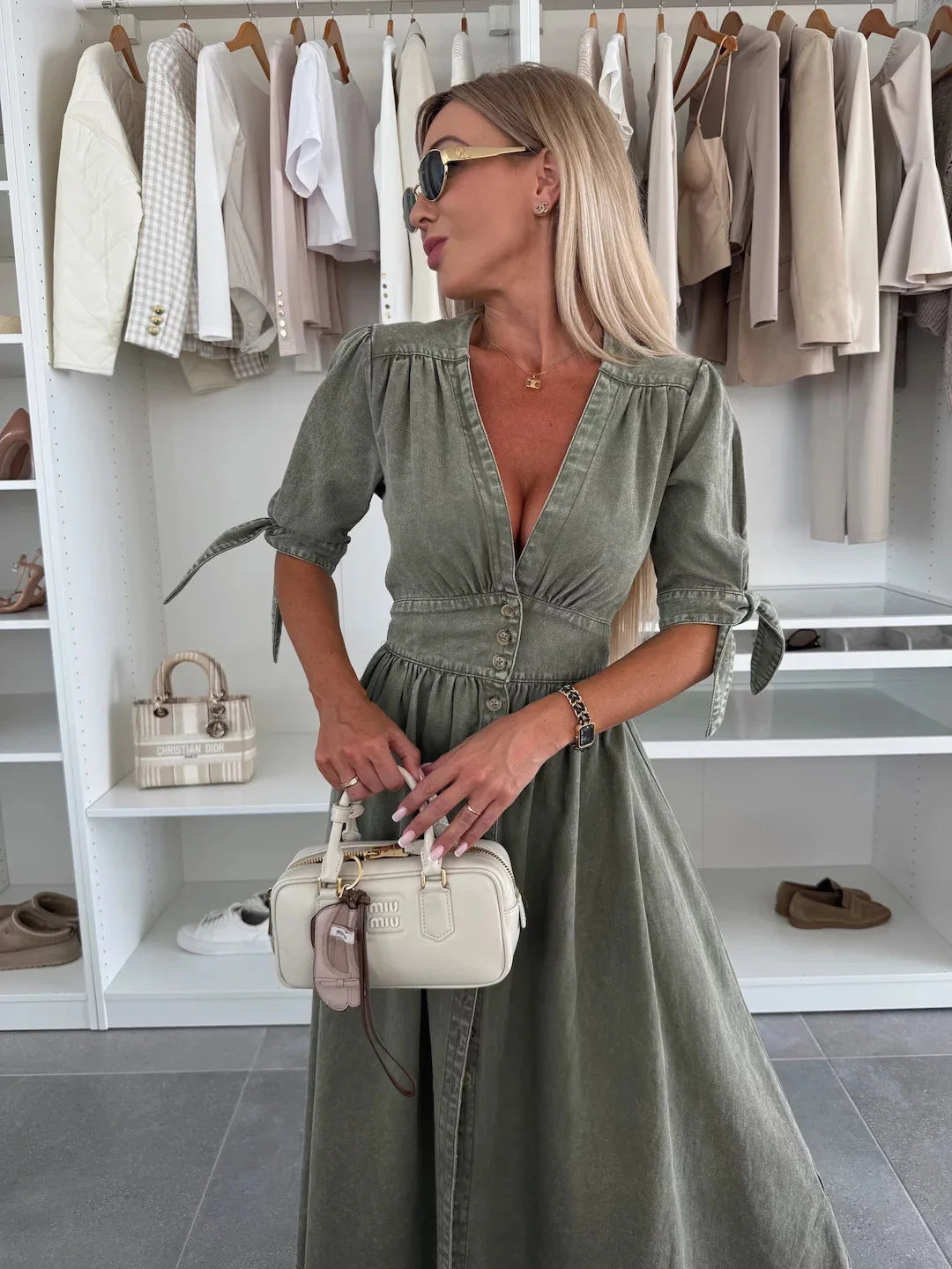 Long Dresses for Women Sexy Denim Dress V Neck Single Breasted Lace Up Distressed Vintage A Line Streetwear Female 2025 Vestidos