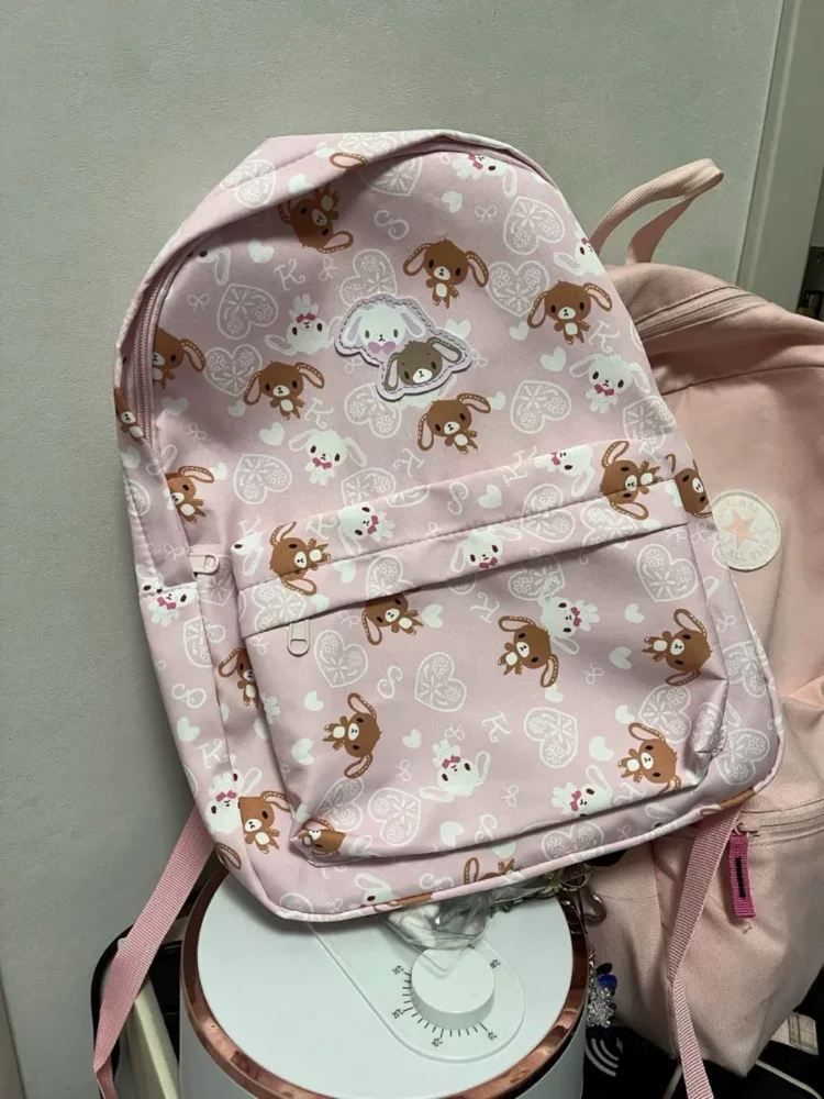 Kawaii Cute Sugarbunnies Backpack School Bags For Girls Cartoon Bunny Pink School Backpack Bagpack Knapsack Girl'S Gift