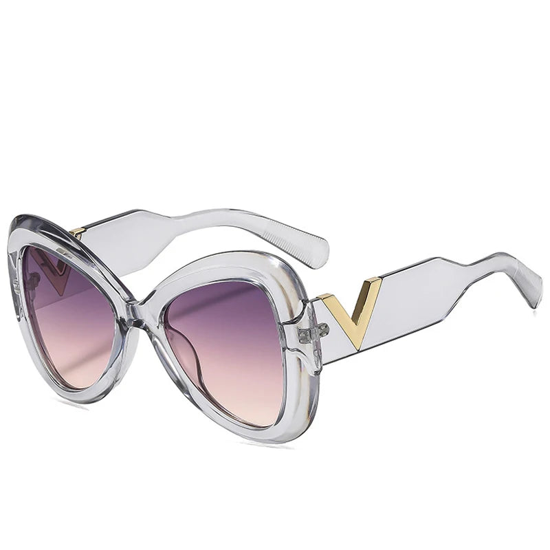 2025 New Fashion Big Frame Cat's Eye Butterfly Women Sunglasses Luxury Designer Men Sunglass Outdoor Travel Eyewear Female UV400