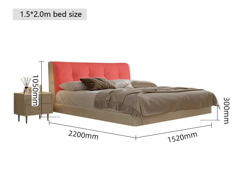 Genuine Leather Soft Bed Modern Design Bed Bett, Cama Fashion King/Queen Size Bedroom Furniture