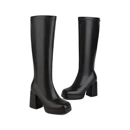 Boots Winter Shoes For Women Round Toe Luxury Designer Clogs Platform Sexy Thigh High Heels High Sexy Stiletto Low 2025 Fashion