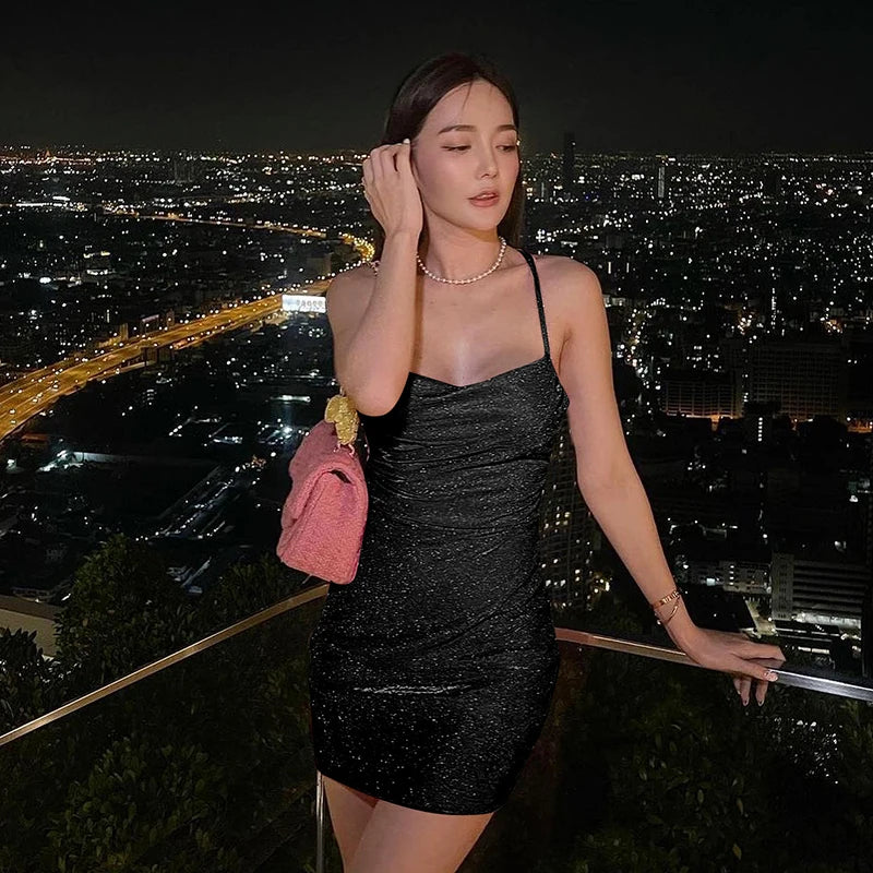 Elegant Women's Sexy Dresses 2025 Strap Backless Dress,s Hip Hugging Short Skirt Платье Robe Femme Vestido Longo Vestidos