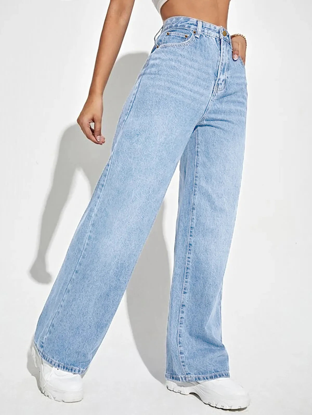 Women Jeans 2025 New Women Wear European And American Loose Denim Wide Leg Pants Slim High Waist All-Match Jeans For Women H300