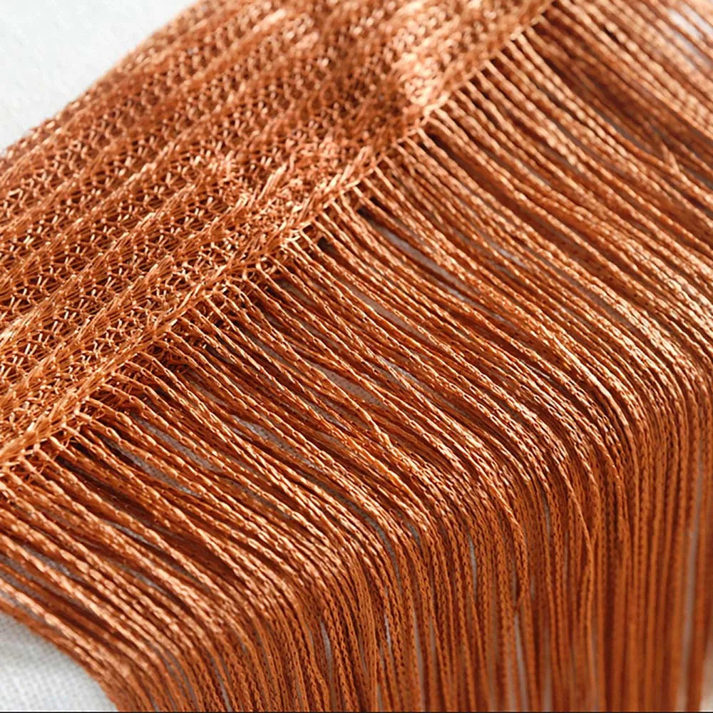 Curtains For Living Room 50cmx200cm Thread Curtain For Living Room Door Wall Window Panel Room Divider Decorative Tassel Curtain