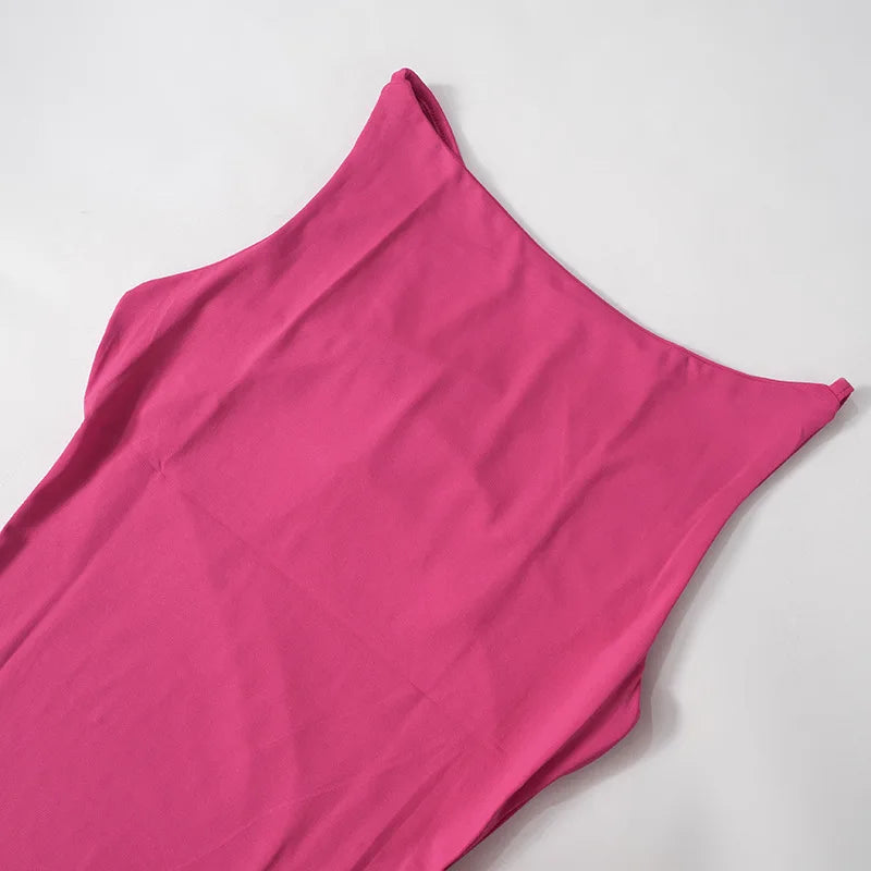 Dress Women Elegant Short Dresses Beautiful Evening Party Dress Solid Color Simple Sleeveless Vest Tight-fitting Dress