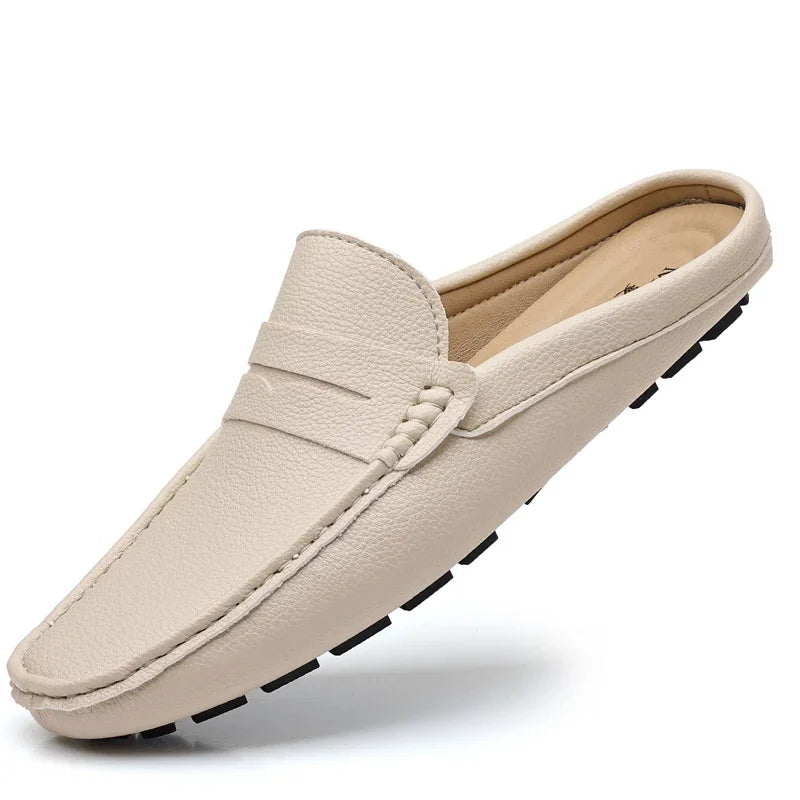 Shoes Men's Slippers Half Shoes for Men Comfortable Male Shoe High Quality Slip-On Solid Color Casual Soft Sandals Flats Slipper