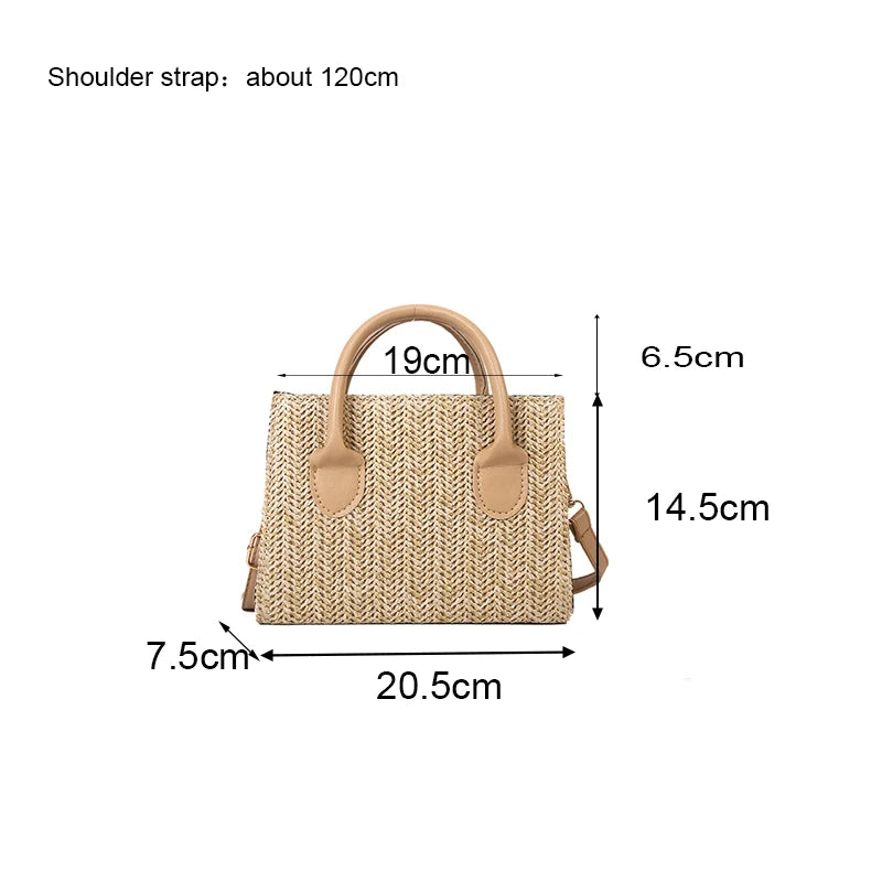 Summer Net Red Grass Woven Bag Crossbody Bag New Fashion Japanese Small Fresh Flower Woven Handbag Shoulder Bag