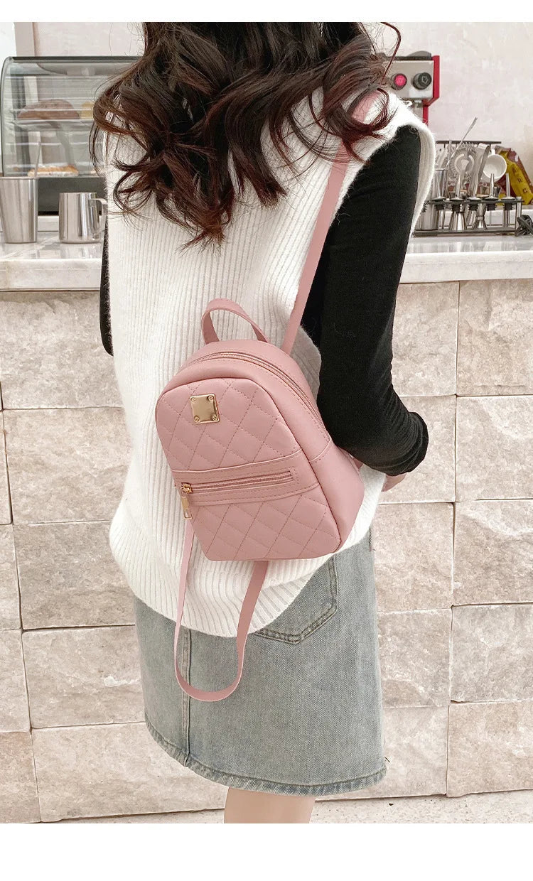 2024 new k-style quilted embroidered small school bag girls small backpack behalf of western style ladies backpack