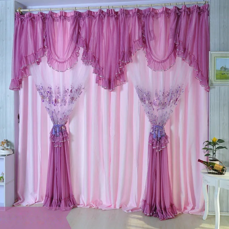 Rod Valance Curtain Door Blinds Window Golden Design Sheer Tulle Draperies Blackout Gold Super Luxury Curtains For Living Room