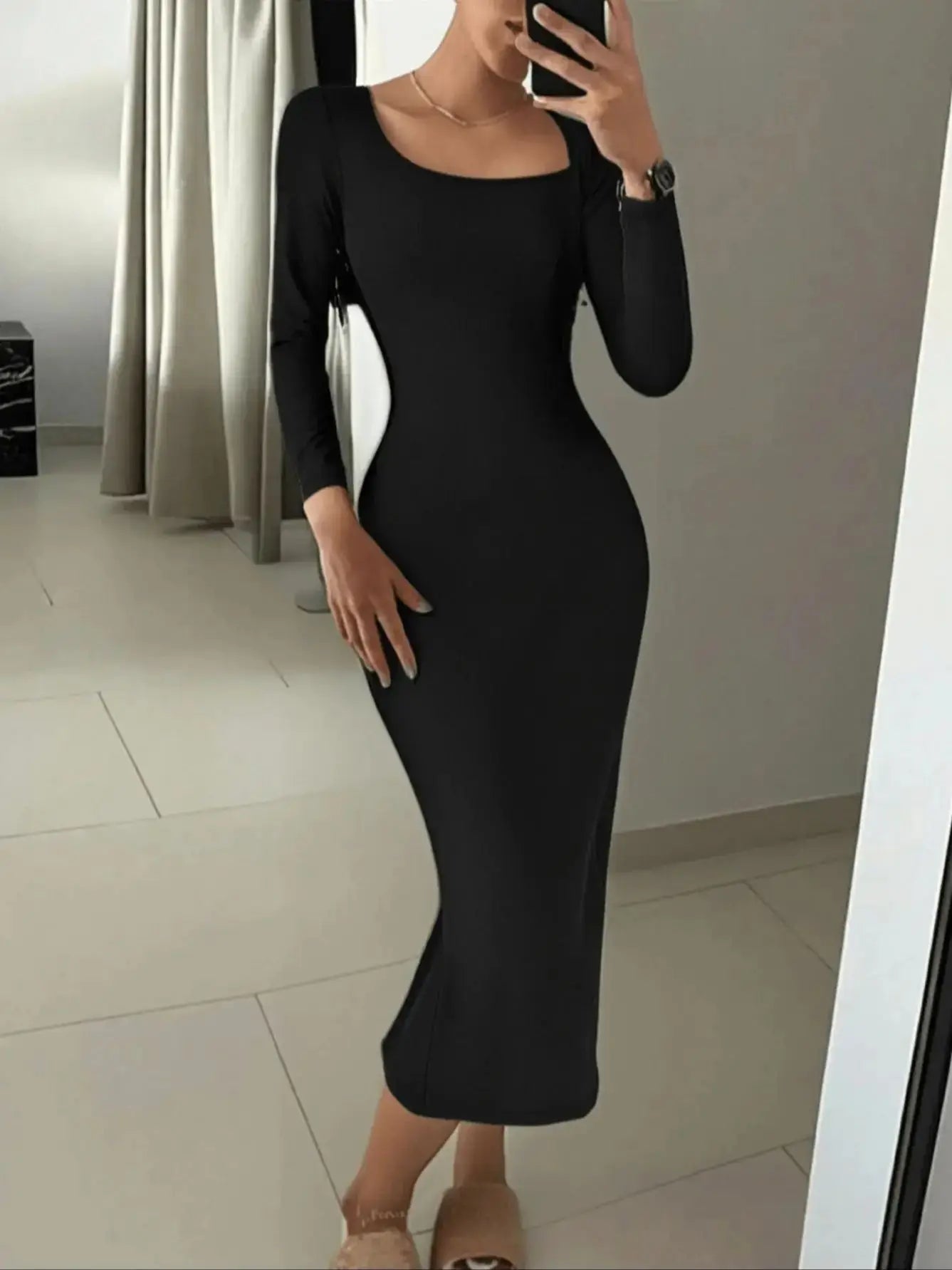 Dresses for women Summer Black casual and stylish long home dress is comfortable and breathable, suitable for wearing at home,Su